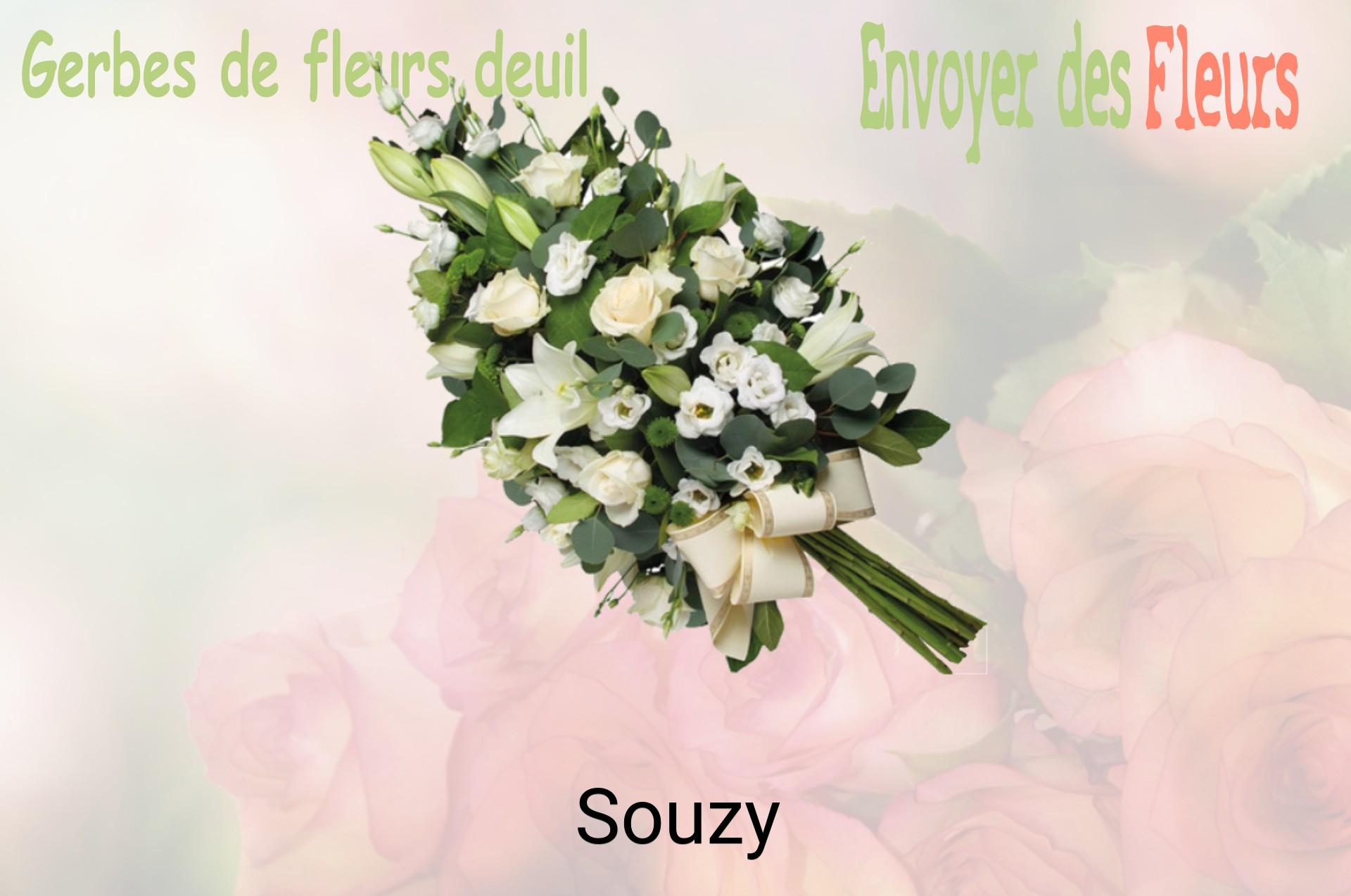 Gerbe de fleurs de deuil livrée à Souzy